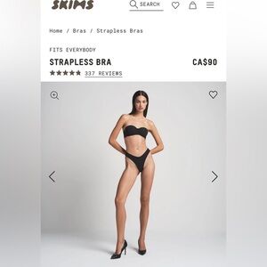 NEW Skims 36DDD(36F) FITS EVERYBODY STRAPLESS
BRA(detachable straps)